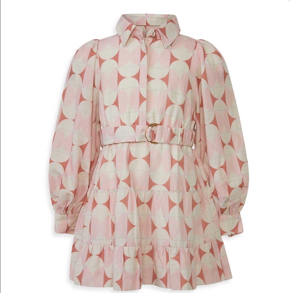 Bardot Mini Shirt Dress In Abstract Pink